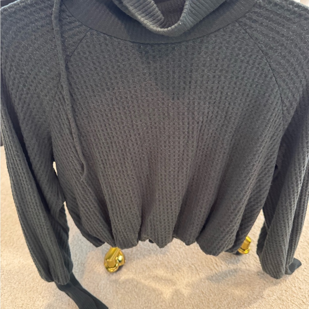 Project Social T Charcoal Cowl Neck Sweater